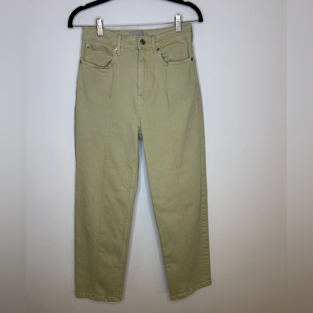 Everlane The Way High Cotton Straight Leg Jean in Light Green size 27 - Picture 3 of 9